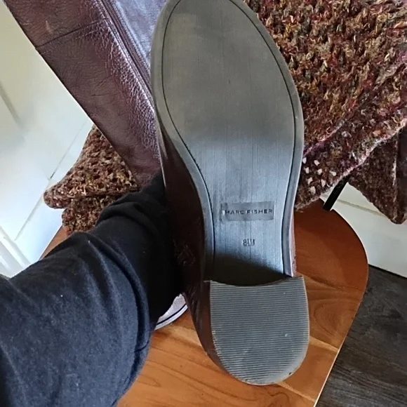 Marc Fisher brown tall leather boots with buckle detail size 8 1/2 - Picture 7 of 15